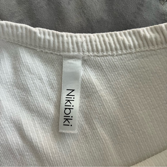 One-Shoulder Ribbed White Top - Picture 2 of 2